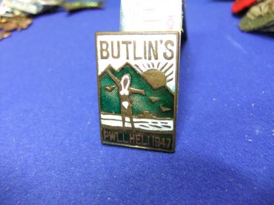butlins holiday camp badge pwllheli 1947 pass member souvenir