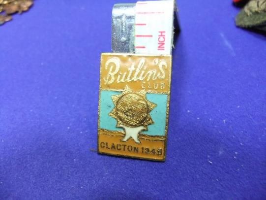 butlins holiday camp badge clacton 1948 pass member souvenir