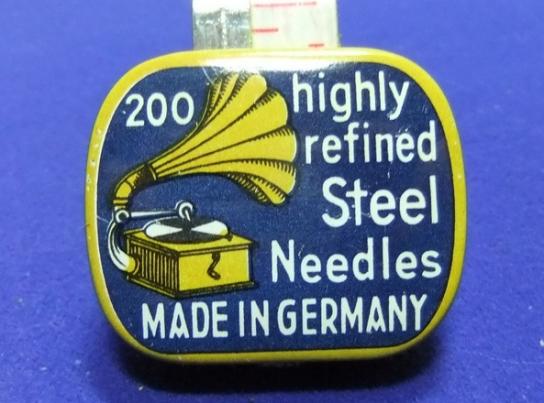 Gramophone record needle tin german 200 highly refined steel needles