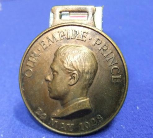 Medal fob empire day 1928 our empire prince god king country edward commemorative