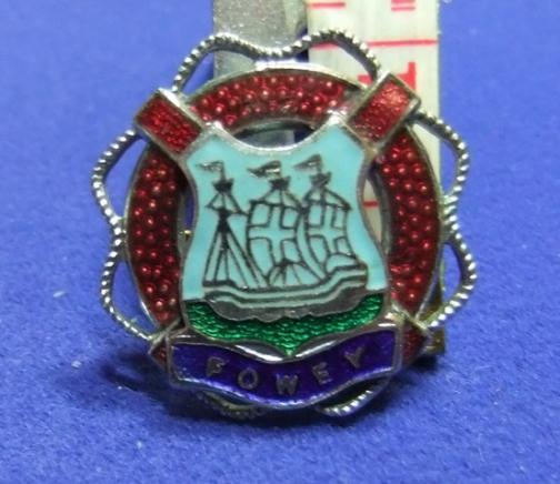 Lifebuoy coat of arms crest souvenir badge fowey cornwall holiday keepsake