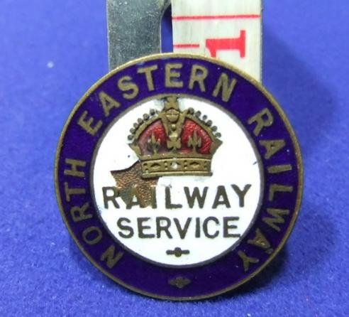 WW badge north eastern railway service 11706 train employee staff home front