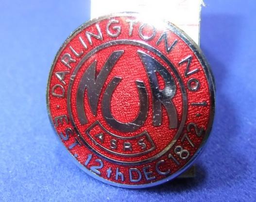 Railway union badge darlington nur no1 1872 railwaymen member membership