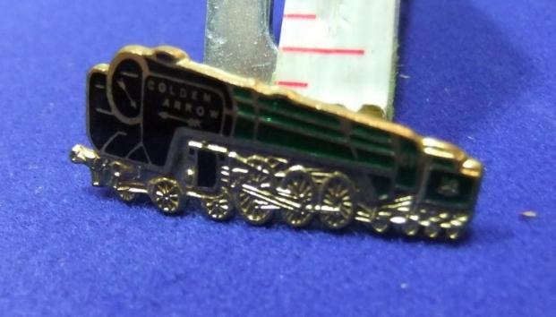 Train Railway badge golden arrow engine servant orphanage charity locomotive souvenir rso