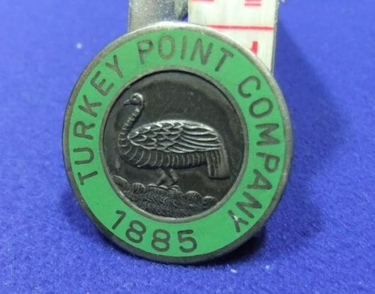 Hunt Hunting badge Turkey Point Company est 1885 member shooting club silver