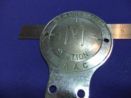 Motor car automobile club grille badge bth willesden saac m section bumper member motoring