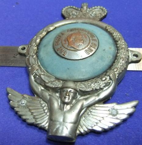 Motor car automobile club grille badge royal automobile edward VII bumper vehicle member