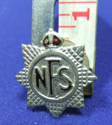 ww2 badge nfs national fire service home front war effort defence air raid civil