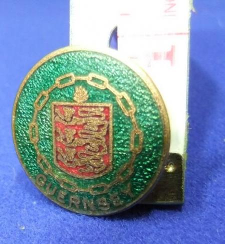 Guernsey crest coat of arms girl guides scouts ? club badge