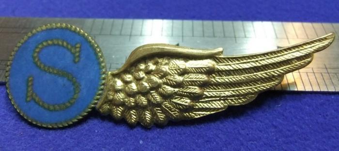 WW2 badge Dutch Naval Air Force S half brevet air gunner netherlands navy silver