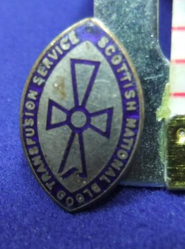 Scottish blood transfusion service badge