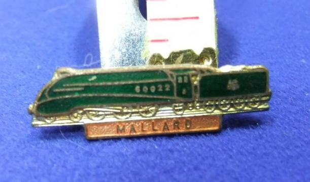 Train railway badge Mallard RSO railway servants orphanage charity locomotive
