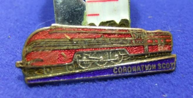 Train railway badge Coronation Scot RSO railway servants orphanage charity loco