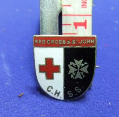 WW2 badge Red cross & St John CHSS central hospital supply service home front