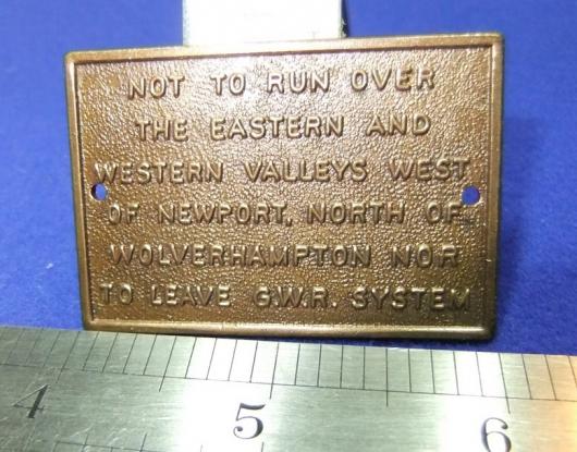 mini railway sign eastern western valleys gws system brass plate station