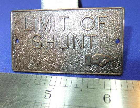 mini railway sign limit of shunt brass plate station depot sign miniature