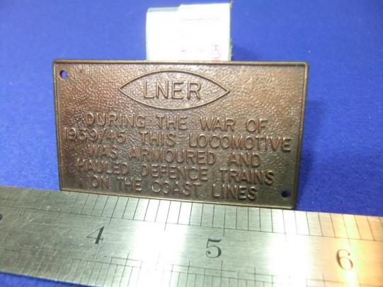 mini railway sign lner ww2 armoured loco hauled defence trains brass plate