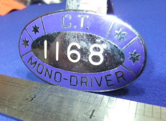 vtg badge bus mono driver ct 1168 cap uniform badge transport psv public service