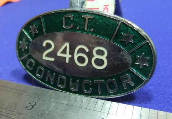 vtg badge bus conductor ct 2468 cap uniform badge transport psv public service