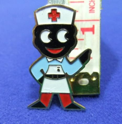 robertsons golly badge brooch nurse 1980s