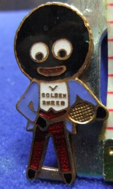 Robertsons jam golly badge tennis black feet black hands