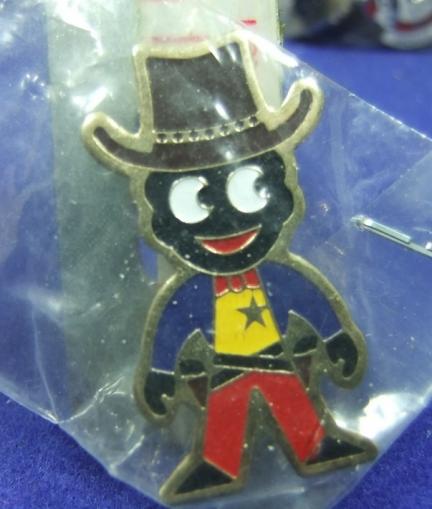 Robertsons golly badge brooch cowboy 1980s