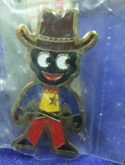 Robertsons golly badge brooch cowboy 1980s ,