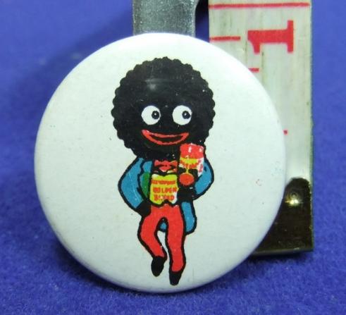 Robertsons golly tin button badge 1950s curly hair