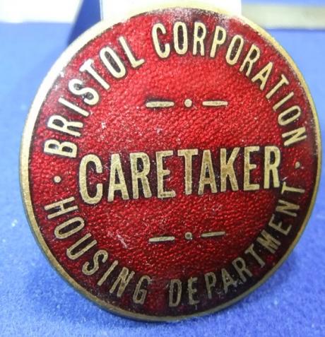 Badge Bristol Corporation Housing Department Caretaker 1950S