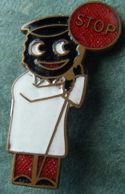 Robertson Golly Lollipopman badge 1970s Die A no makers detail