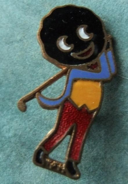Robertsons golly golfer golf yellow 1970s gomm
