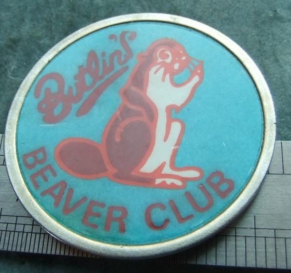 Badge Butlins Beavers Holiday Camp Club Pass 1970s