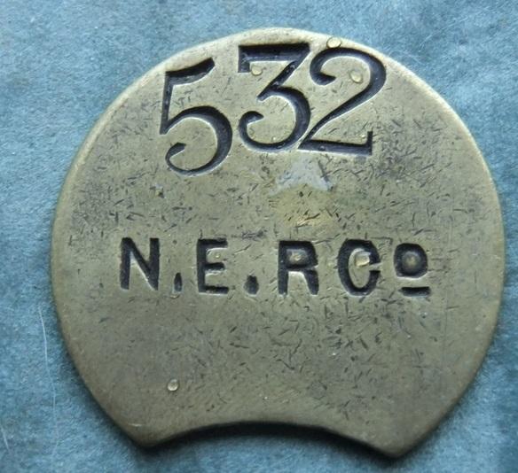 Railway NECR North Eastern Depot Check Token