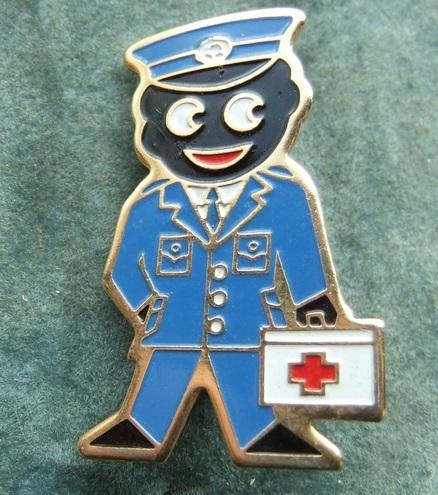Robertsons Golly ambulanceman badge Blue buttons 1980s