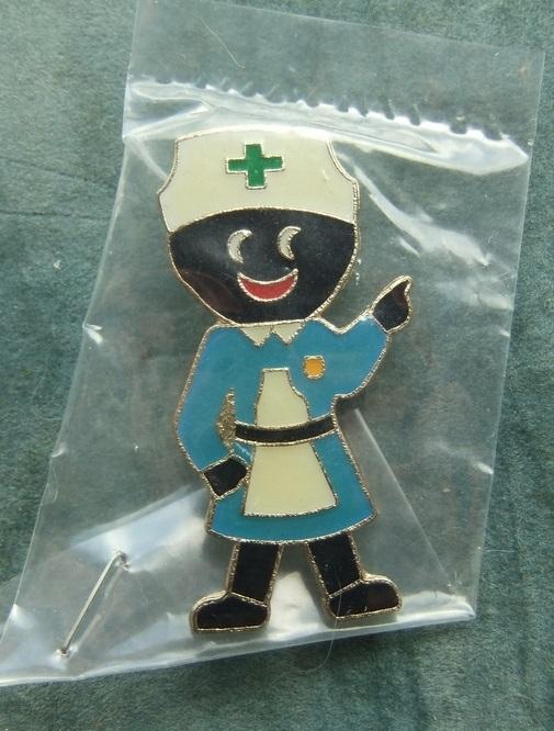 Robertsons golly badge Nurse 1993 94 large acrylic green x