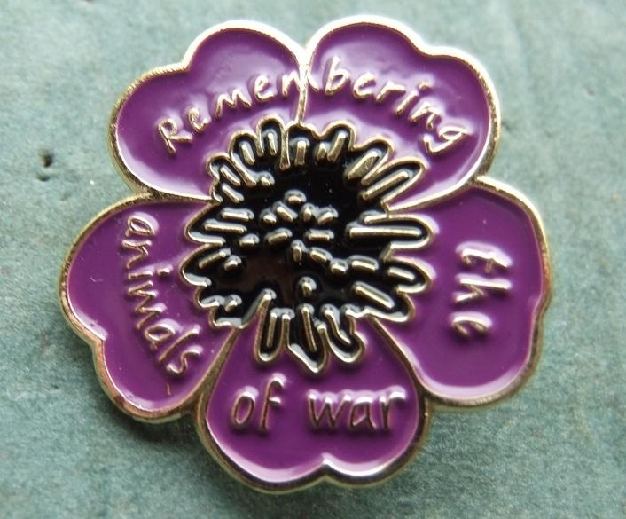 Poppy Day Remembering the Animals of War badge
