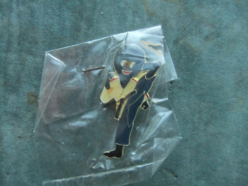 Robertsons golly badge karate 1993 94 large acrylic THICK SHOULDER